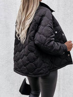 Quilted Snap-Down Casual Jacket
