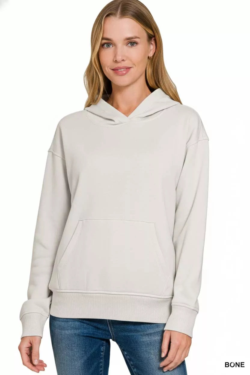 Zenana Fleece Kangaroo Pocket Hoodie