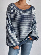 Striped Boat Neck Sweater