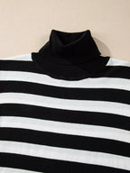 Stripe Slim Fit High Neck Knit Sweater