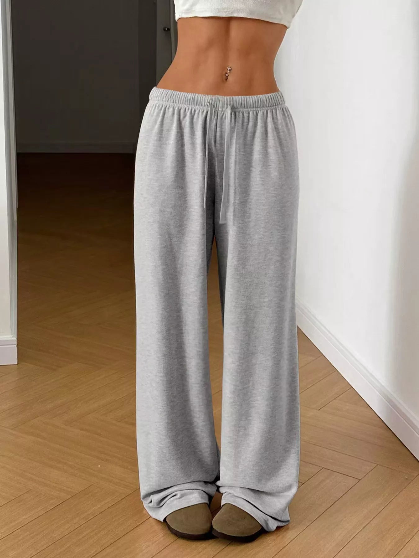 Drawstring Wide Leg Pants