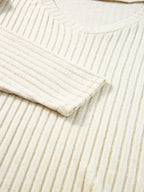 Ribbed Knit V-Neck Top and Pants Lounge Set