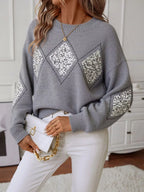 Sparkling Diamond Pattern Sweater
