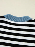 Striped Panels Colorblock Sleeve Sweater