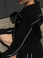 Zip Up Long Sleeve Top and Shorts Set