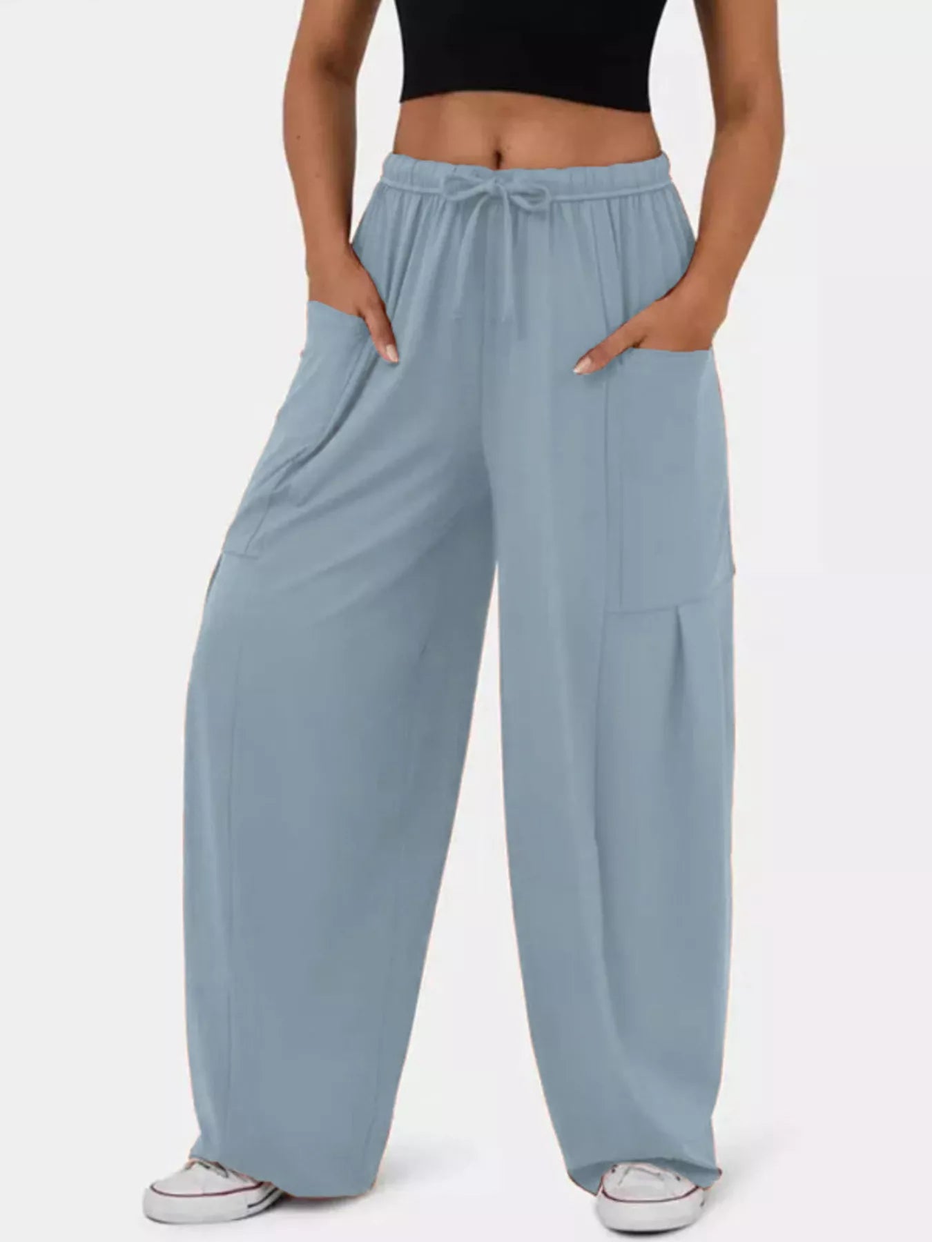 Drawstring Wide Leg Pants