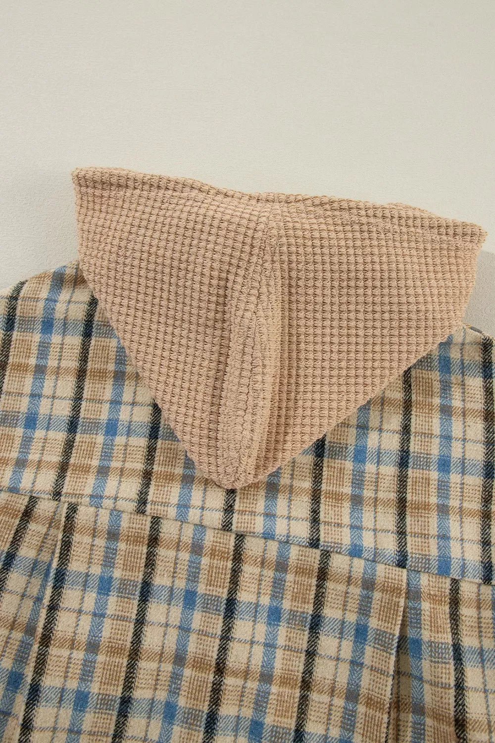 Plaid Drawstring Hooded Flannel Jacket