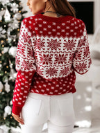 Snowflake Pattern Long Sleeve Sweater