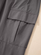 Elastic High Waist Pocketed Cargo Jogger Pants