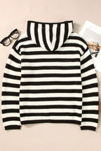 Striped Long Sleeve Hooded Sweater