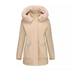 Full Size Fur Hooded Warm Winter Parka Outerwear Plus Size