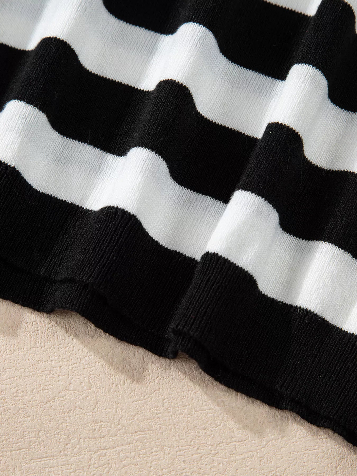 Stripe Slim Fit High Neck Knit Sweater