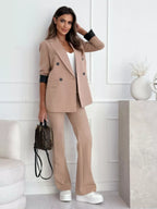 Lapel Collar Long Sleeve Blazer