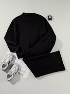 Drop Shoulder Zip Up Jacket and Drawstring Pants Active 2pcs Set