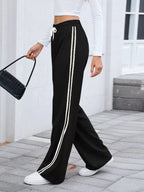 Side Striped Wide Leg Pants
