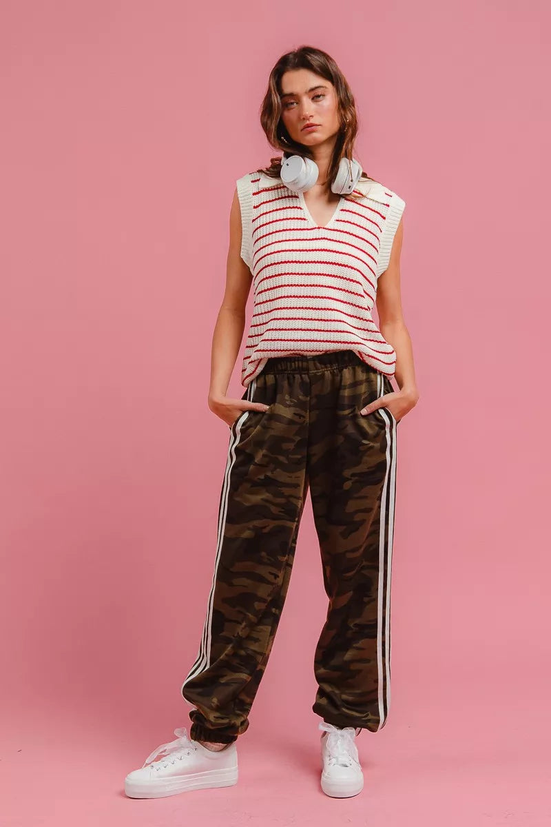 BiBi Side Lines Camouflage Track Pants