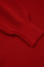 Lantern Sleeve V Neck Knot Back Sweater