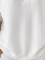 Full Size Half Button Long Sleeve Knit Top Plus Size