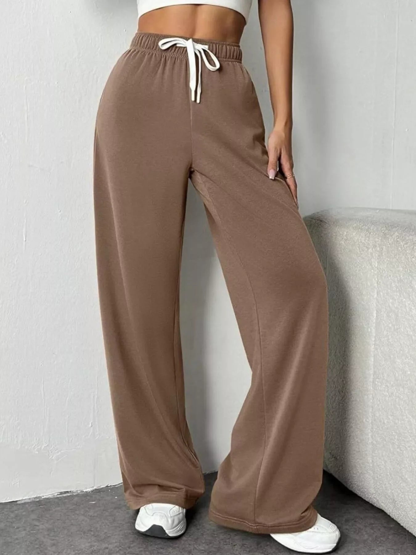 Drawstring Wide Leg Pants
