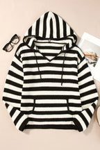 Striped Long Sleeve Hooded Sweater