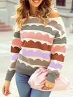 Contrast Boat Neck Sweater