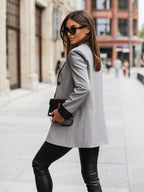 Lapel Collar Long Sleeve Blazer