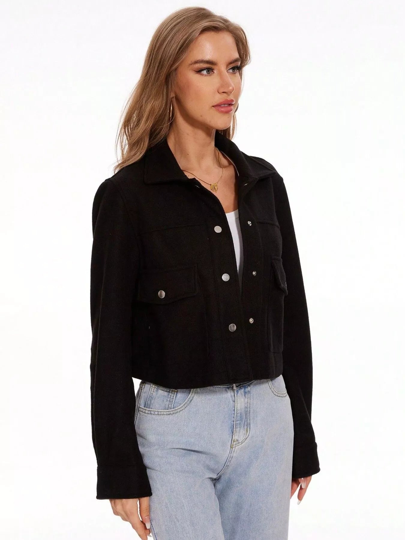 Snap Down Long Sleeve Jacket