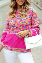 Colorful Knit Crew Neck Sweater