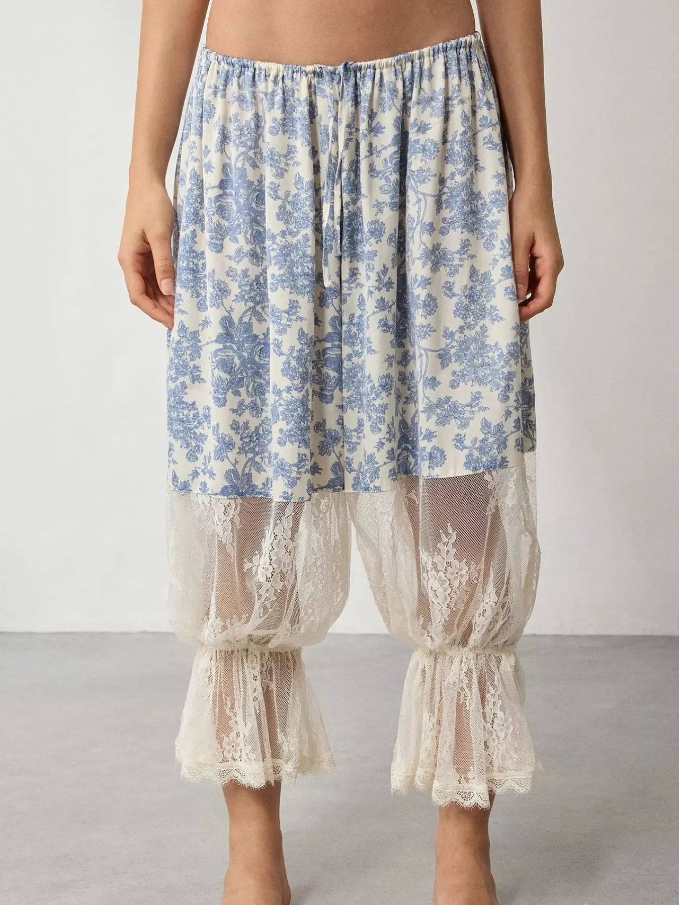 Floral Lace Patchwork Pants
