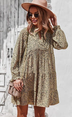 Printed long sleeve dress