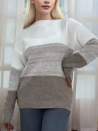 Color Block Long Sleeve Sweater