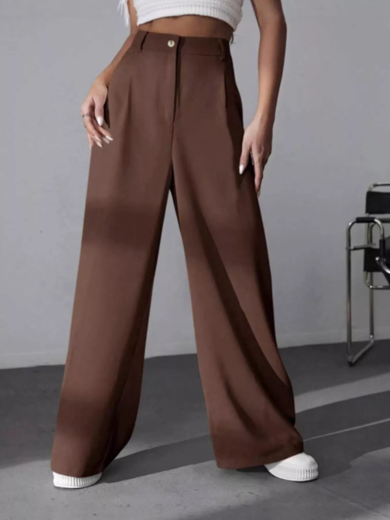 Wide Leg Pleated Pants
