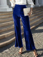 High-Waisted Wide Leg Velvet Pants