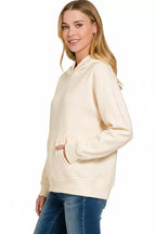 Zenana Fleece Kangaroo Pocket Hoodie