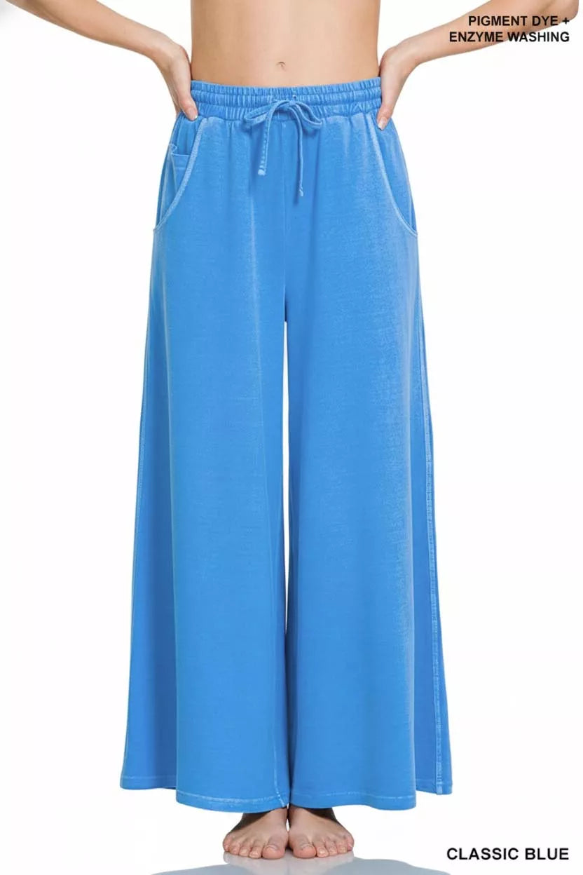 Zenana French Terry Pigment Dye & Enzyme Wash Pants