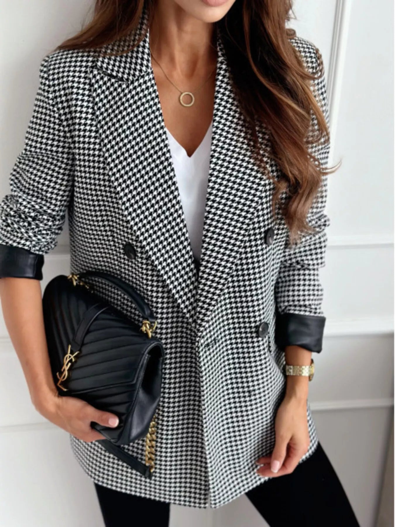 Lapel Collar Long Sleeve Blazer