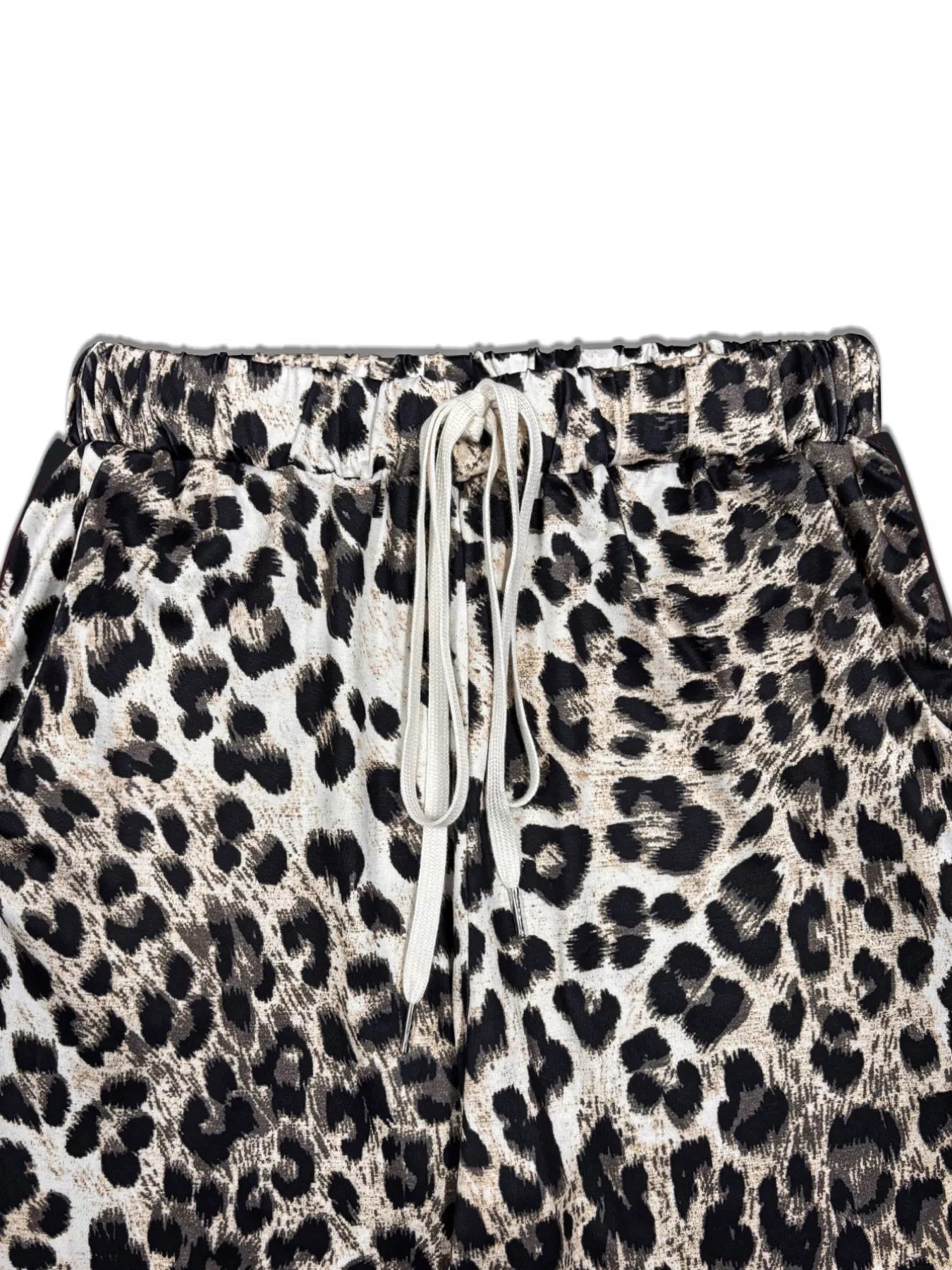 Stripe Leopard Print Top and Pants Set