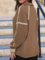 Half Zip Dropped Shoulder Sweatshirt