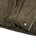 Suede Cropped Bomber Jacket