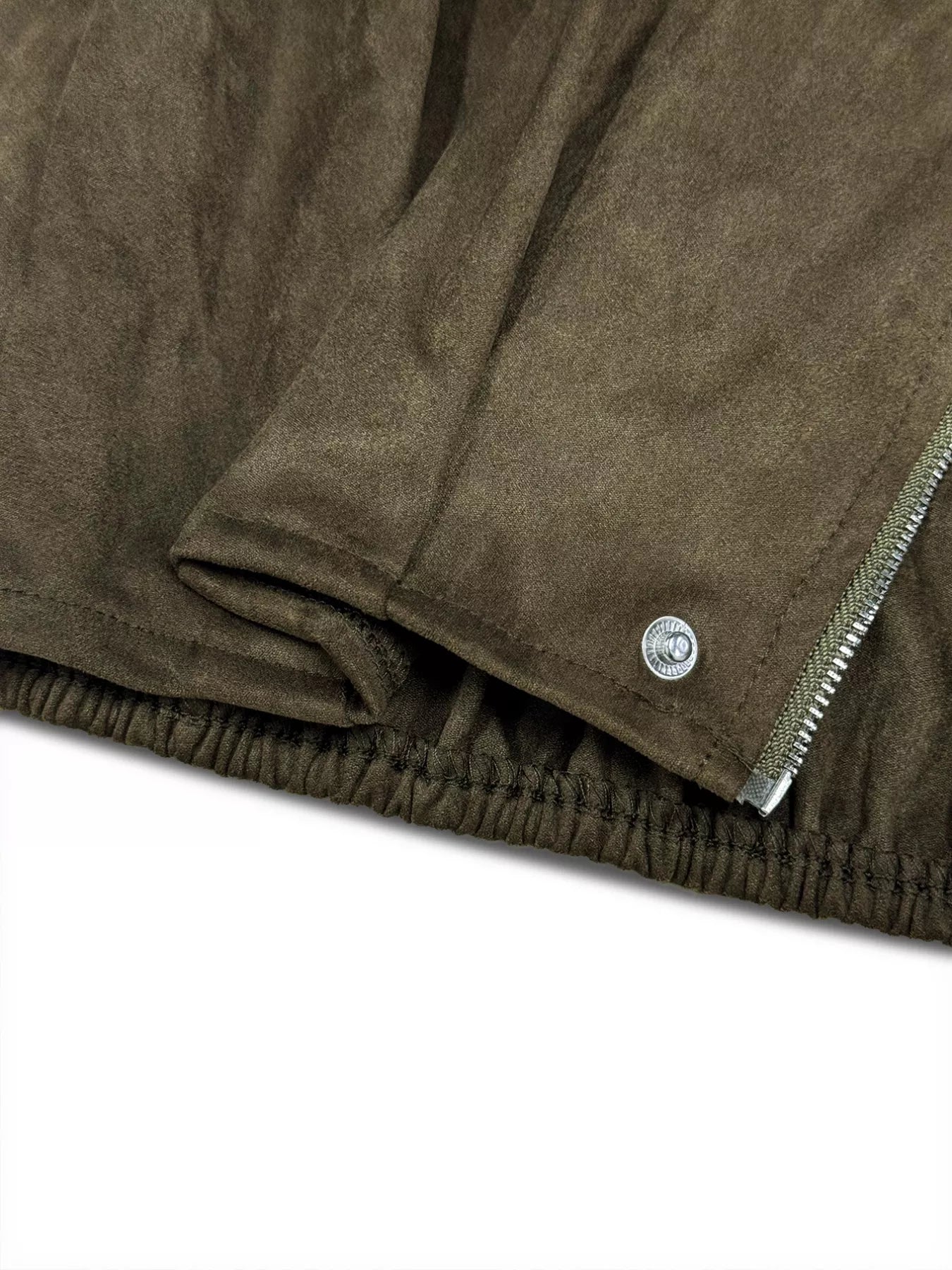 Suede Cropped Bomber Jacket