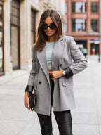 Lapel Collar Long Sleeve Blazer