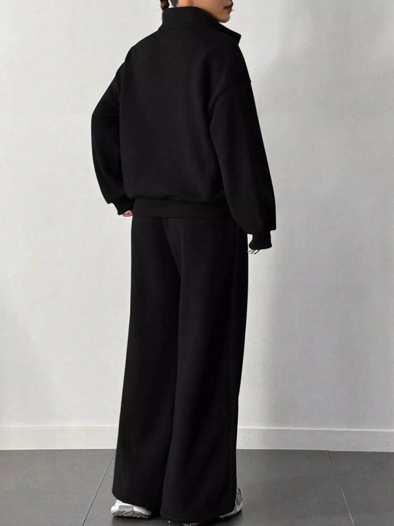 Half-Zip Long Sleeve Sweatshirt and Pants Set