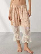 Floral Lace Patchwork Pants