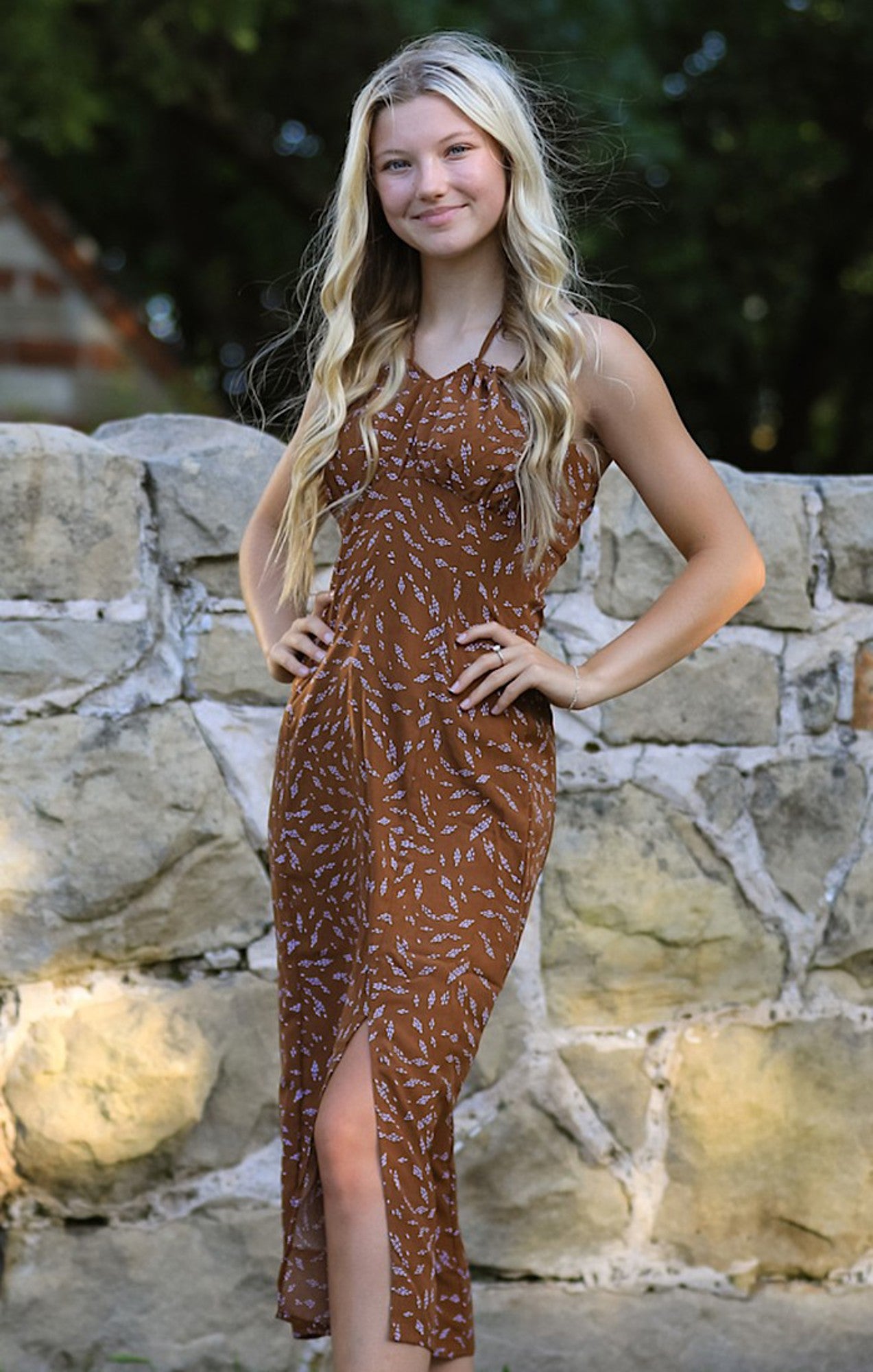 Front Side Slit Maxi Dress