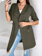 Drape Collar Lightweight Trench Coat