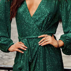 Sequin Wrap Dress