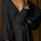 Sequin Wrap Dress