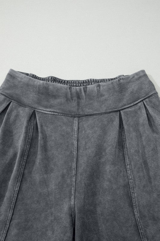 Solid Mineral Wash Jogger Style Pants