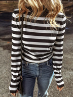 Stripe Slim Fit High Neck Knit Sweater