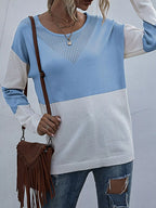 Color Block Round Neck Sweater
